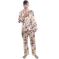 Funny Cats Men s Satin Pajamas Long Pants Set by Sobalvarro