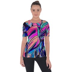 Tropical Leaves Resize 2000x2000 Same A3580b Shoulder Cut Out Short Sleeve Top by Sobalvarro