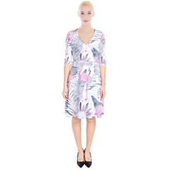 Tropical Flamingos Wrap Up Cocktail Dress by Sobalvarro
