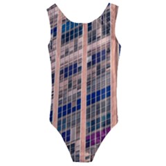 Low Angle Photography Of Beige And Blue Building Kids  Cut-out Back One Piece Swimsuit by Pakrebo