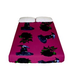 Gothic Girl Rose Pink Pattern Fitted Sheet (full/ Double Size) by snowwhitegirl