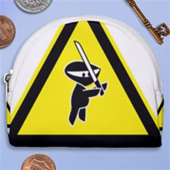 Ninja Signs Symbols Sword Fighter Horseshoe Style Canvas Pouch by Sudhe