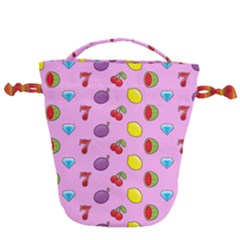 Slot Machine Wallpaper Drawstring Bucket Bag by HermanTelo