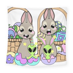 Graphic Kawaii Bunnies Square Tapestry (large) by Sudhe