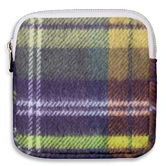 Yellow Plaid Flannel Mini Square Pouch by snowwhitegirl