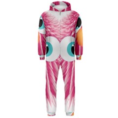 Bird Fluffy Animal Cute Feather Pink Hooded Jumpsuit (men)  by Sudhe