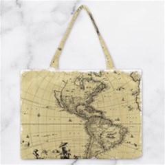 Map Vintage Old Ancient Antique Zipper Medium Tote Bag by Sudhe