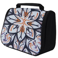 White Black And Orange Illustration Full Print Travel Pouch (big) by Wegoenart