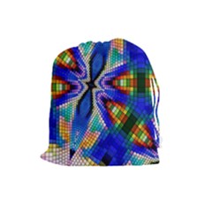 Art Kaleidoscope Meditation Mosaic Drawstring Pouch (large) by Wegoenart