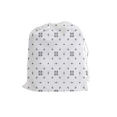 Bw Pattern Iii Drawstring Pouch (large) by designsbyamerianna