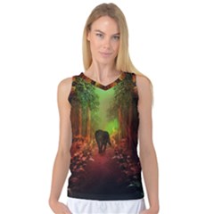 The Lonely Wolf In The Night Women s Basketball Tank Top by FantasyWorld7