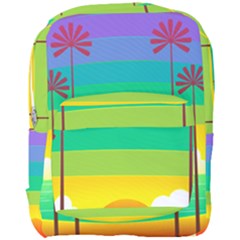 Seaside Sunrise Colorful Ocean Sea Full Print Backpack by Simbadda