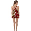 Mistletoe Christmas Texture Advent Ruffle Top Dress Swimsuit View2