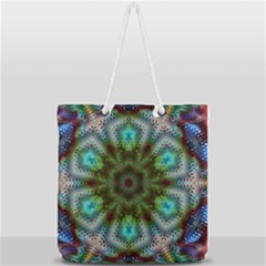 Art Background Flames Full Print Rope Handle Tote (large) by Simbadda