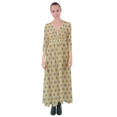 Star Basket Pattern Basket Pattern Button Up Maxi Dress by Simbadda