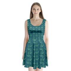 Mermaid Anchors Split Back Mini Dress  by VeataAtticus