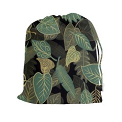 Autumn Fallen Leaves Dried Leaves Drawstring Pouch (xxl) by Simbadda