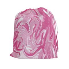 Marble Painting Texture Pattern Pink Drawstring Pouch (xxl) by Simbadda