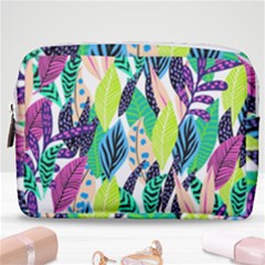 Leaves Drawing Pattern Nature Make Up Pouch (medium) by Simbadda