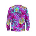 Tropical Greens Leaves Design Kids  Sweatshirt View2