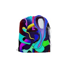 Curvy Collage Drawstring Pouch (medium) by bloomingvinedesign