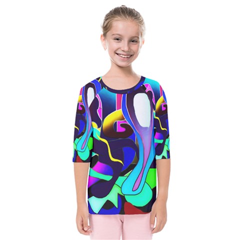 Curvy Collage Kids  Quarter Sleeve Raglan Tee by bloomingvinedesign