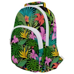 Tropical Leaves                Rounded Multi Pocket Backpack by LalyLauraFLM
