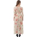 pink flowers pattern spring nature Button Up Maxi Dress View2