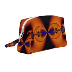 Abstract Artwork Fractal Background Black Orange Wristlet Pouch Bag (medium) by Sudhe