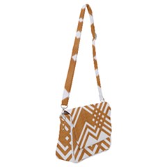 Wood Zigzag Texture Shoulder Bag With Back Zipper by Bajindul