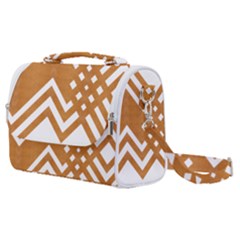 Wood Zigzag Texture Satchel Shoulder Bag by Bajindul