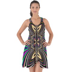 Abstract Artwork Fractal Background Art Show Some Back Chiffon Dress by Sudhe