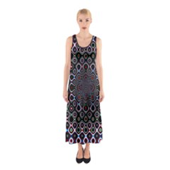 Digital Art Background Design Sleeveless Maxi Dress by Sudhe