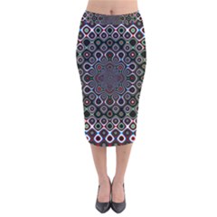 Digital Art Background Design Velvet Midi Pencil Skirt by Sudhe