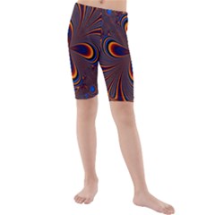 Abstract Fractal Background Pattern Kids  Mid Length Swim Shorts by Sudhe