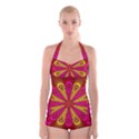 Abstract Art Fractal Modern Art Boyleg Halter Swimsuit  View1