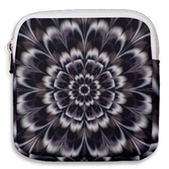Abstract Digital Art Artwork Black White Mini Square Pouch by Pakrebo