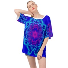Digital Art Artwork Fractal Color Abstact Oversized Chiffon Top by Pakrebo