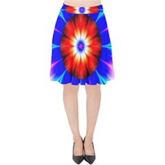 Abstract Digital Art Artwork Colorful Velvet High Waist Skirt by Pakrebo