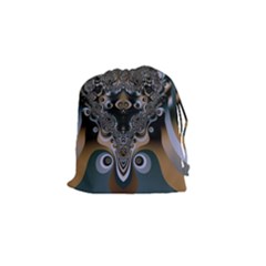 Fractal Art Artwork Design  Art Drawstring Pouch (small) by Pakrebo