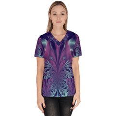 Design Art Digital Art Artwork Women s V-neck Scrub Top by Pakrebo