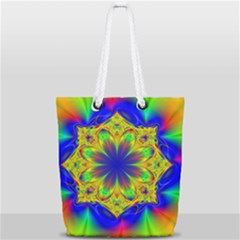 Digital Art Fractal Artwork Flower Full Print Rope Handle Tote (small) by Pakrebo