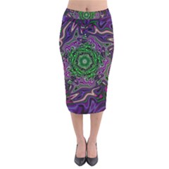 Digital Art Artwork Fractal Pattern Velvet Midi Pencil Skirt by Pakrebo