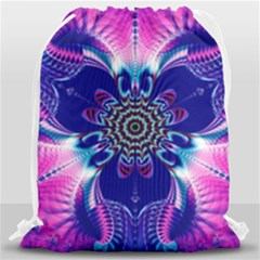 Artwork Art Fractal Flower Design Drawstring Bag (large) by Pakrebo