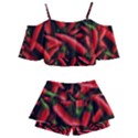 Red Chili Peppers Pattern  Kids  Off Shoulder Skirt Bikini View2