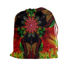 Artwork Art Fractal Flower Design Drawstring Pouch (xxl) by Pakrebo
