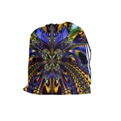 Abstract Art Artwork Fractal Design Drawstring Pouch (large) by Pakrebo