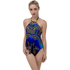 Abstract Art Design Digital Art Image Go With The Flow One Piece Swimsuit by Pakrebo