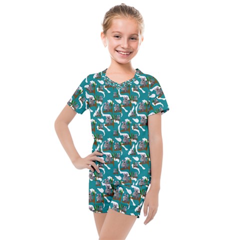 Koala Bears Pattern Kids  Mesh Tee And Shorts Set by bloomingvinedesign
