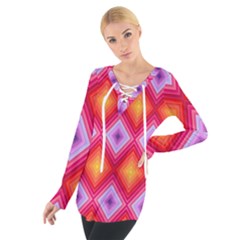 Texture Surface Orange Pink Tie Up Tee by Mariart